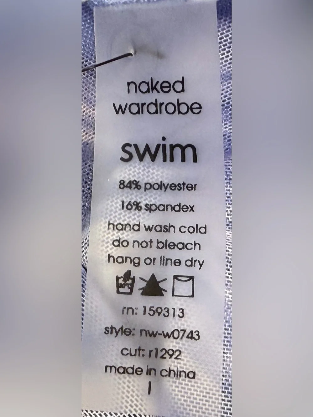 NWT Naked Wardrobe Blue Marble Sheer Swim Cover-Up Dress, Sizes S & XL